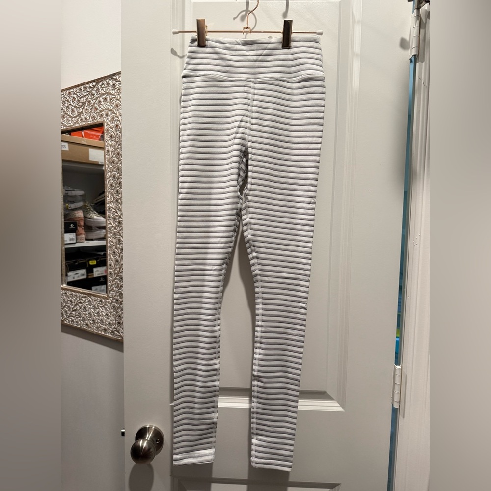 Spiritual Gangster Gray Striped Kids Leggings